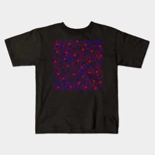 Connecting the Dots Abstract in Red and Blue Kids T-Shirt